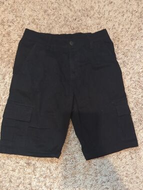 Boy's Black Cargo Shorts - Classic Utility Style